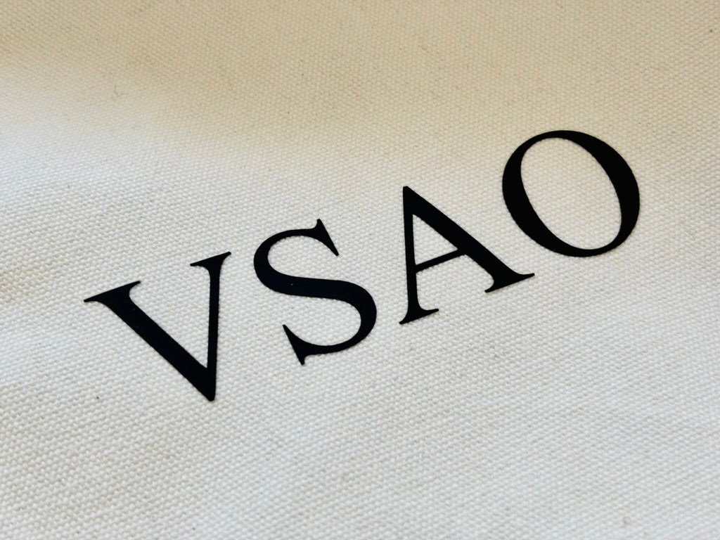 Personalised Writing in Black on a cream packing cube