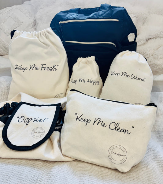Nappy Bag Organisers - Baby - "Keep Me" Set - Cream