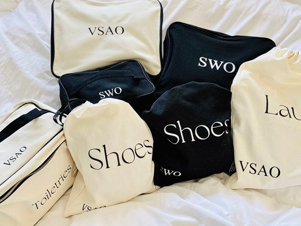 Full set of personalised packing cubes