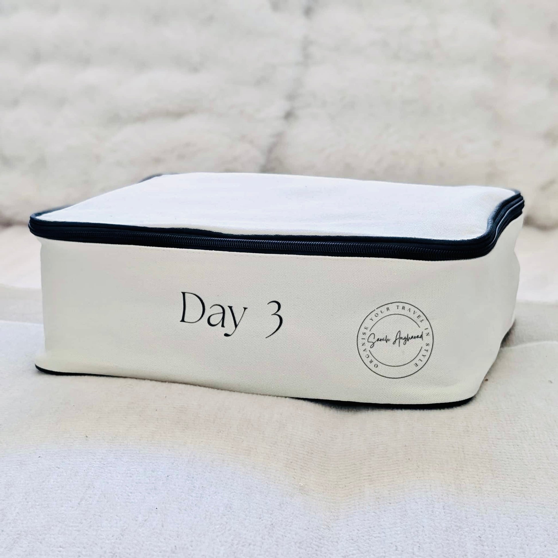 Beige Packing cube with logo