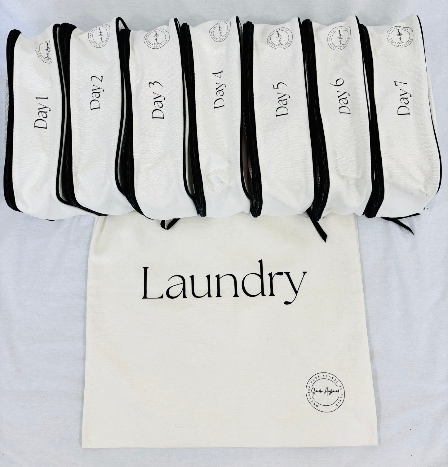 Packing Cubes - Kids - Set of 7 Daily + Laundry Bag - Cream