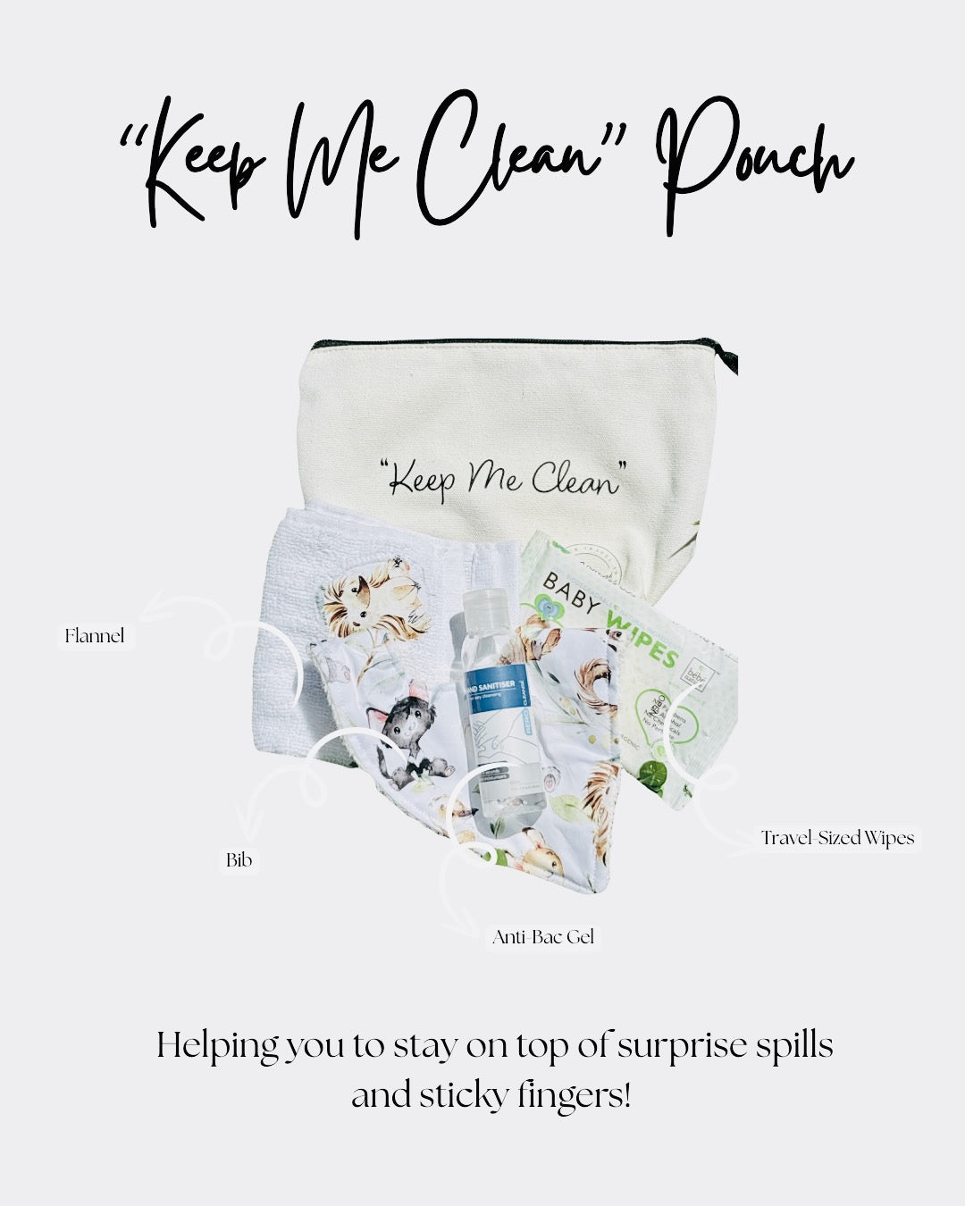 Nappy Bag Organisers - Baby - "Keep Me" Set - Cream