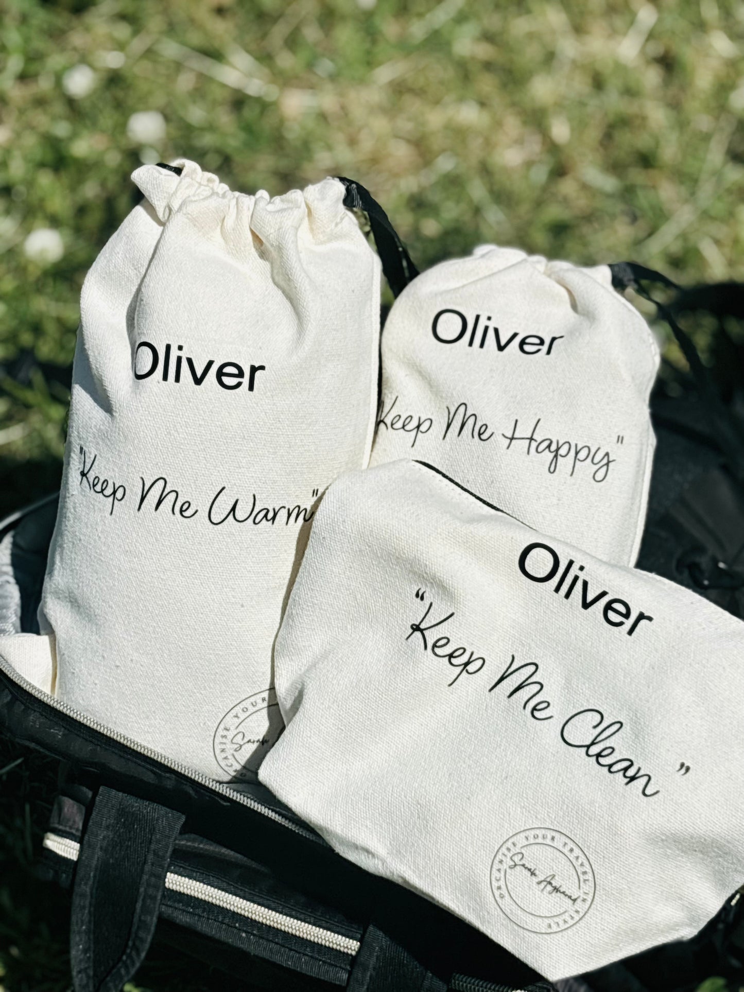Nappy Bag Organisers - Baby - "Keep Me" Set - Cream