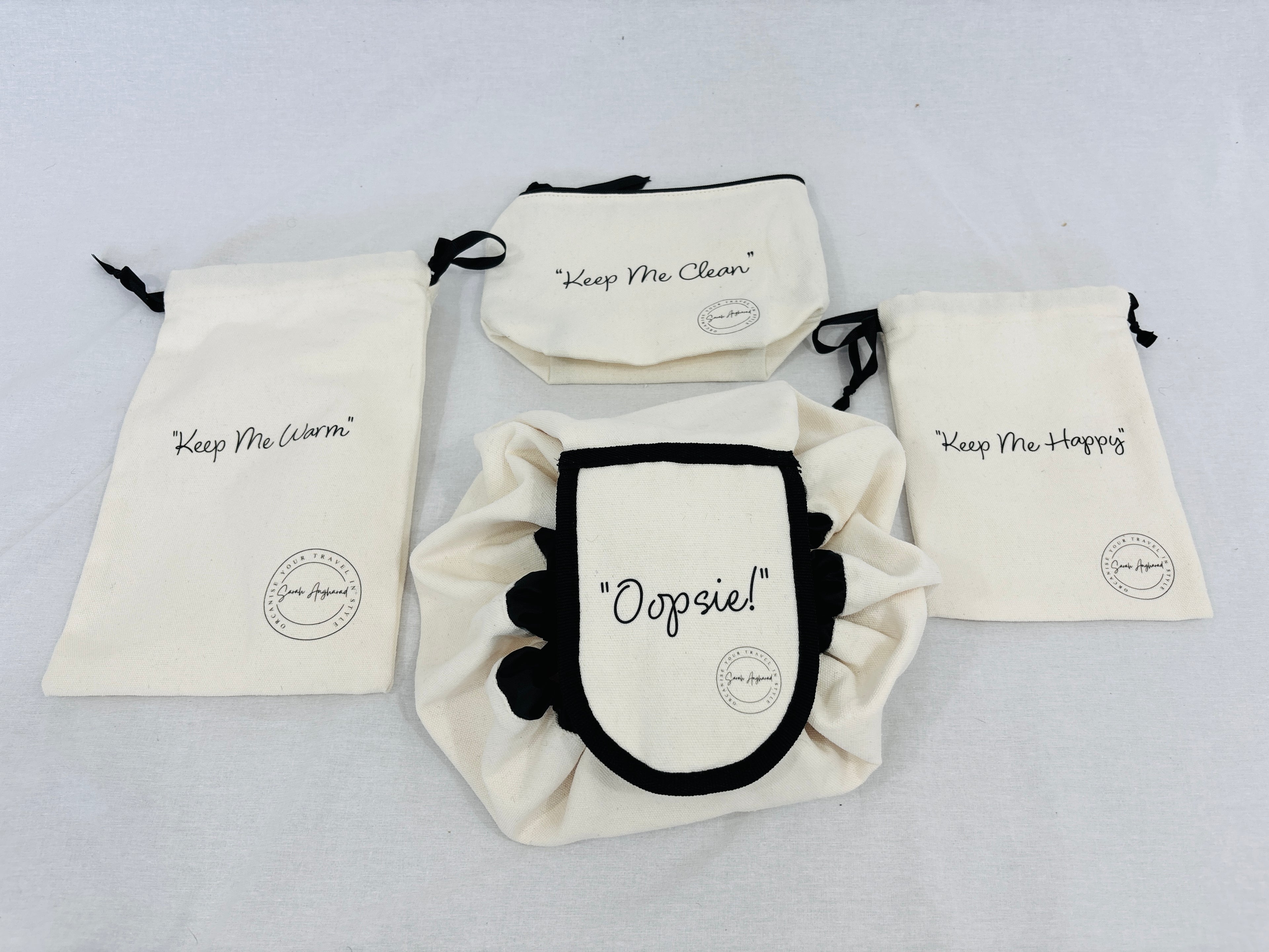 Daily Travel Packing Cubes - Travel Set View - Cream Beige Colour - Baby Gift Set - Travel bag Set