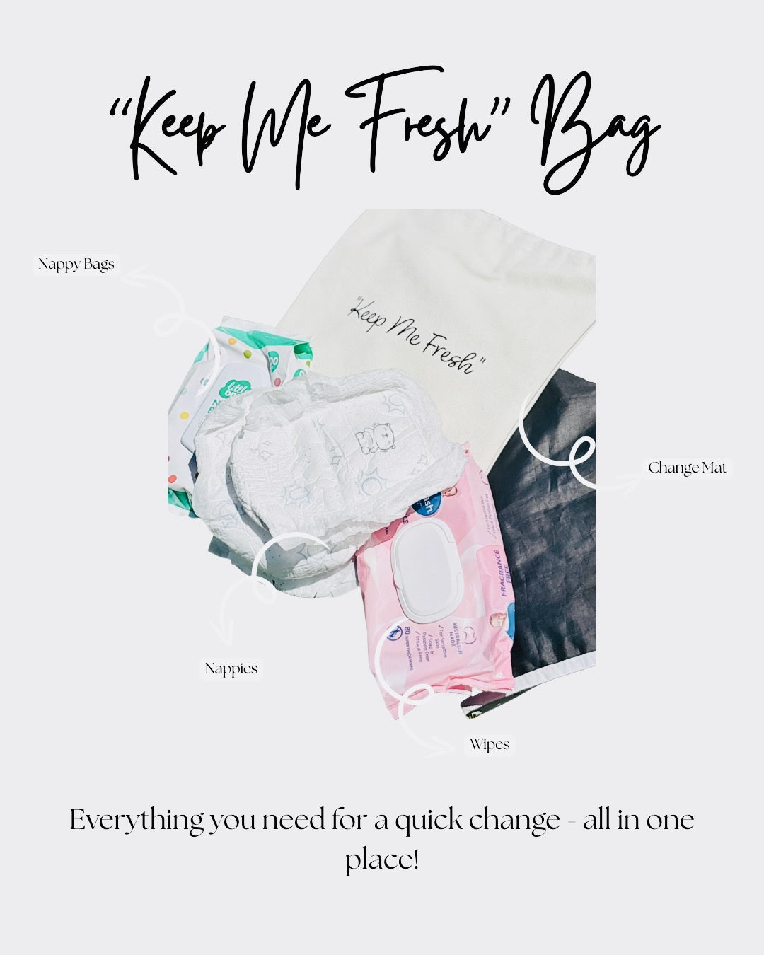 Nappy Bag Organisers - Baby - "Keep Me" Set - Cream