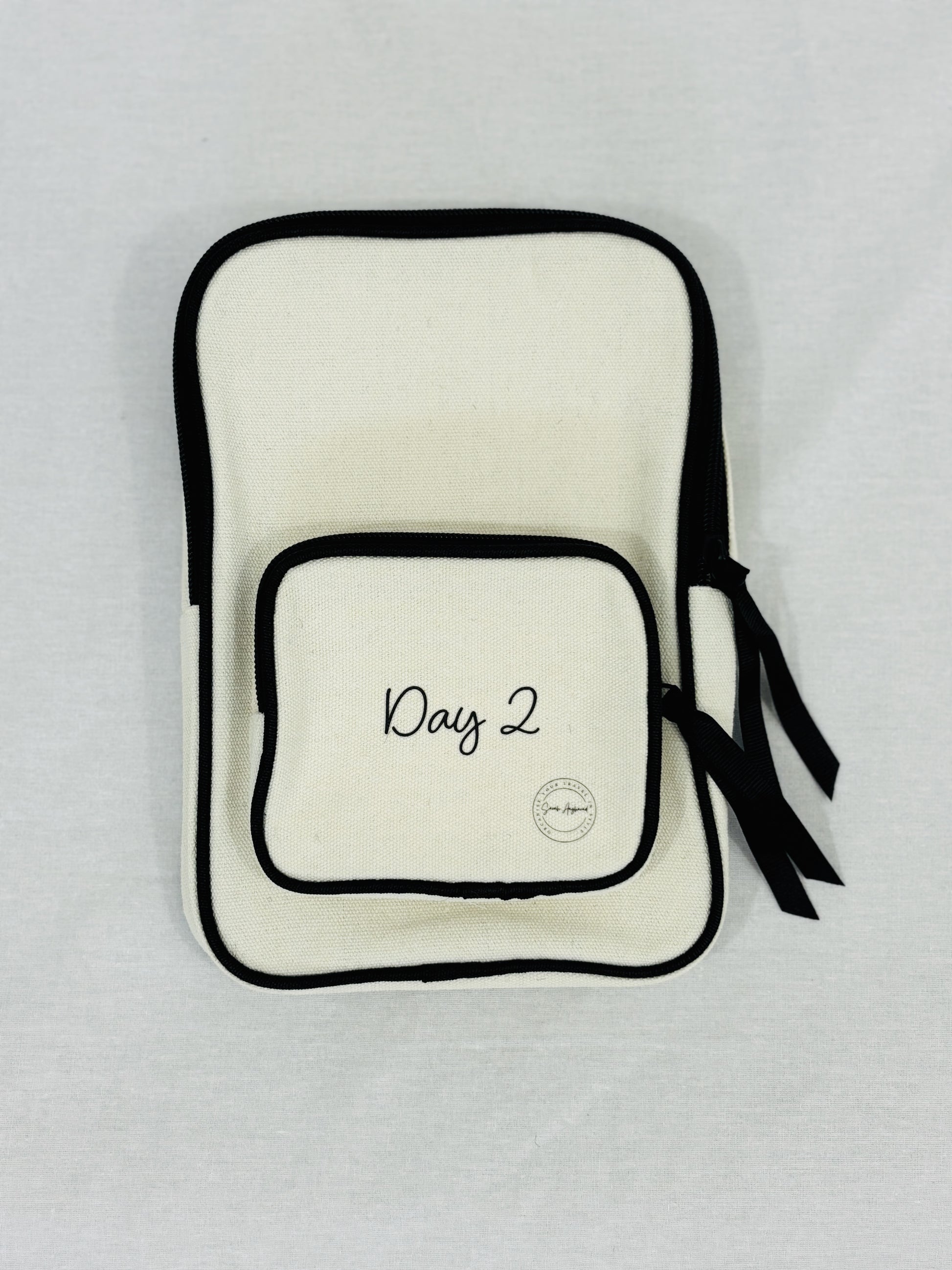 Daily Travel Packing Cubes - Day 2 View - Cream Beige Colour - Travel Set - Baby Gift