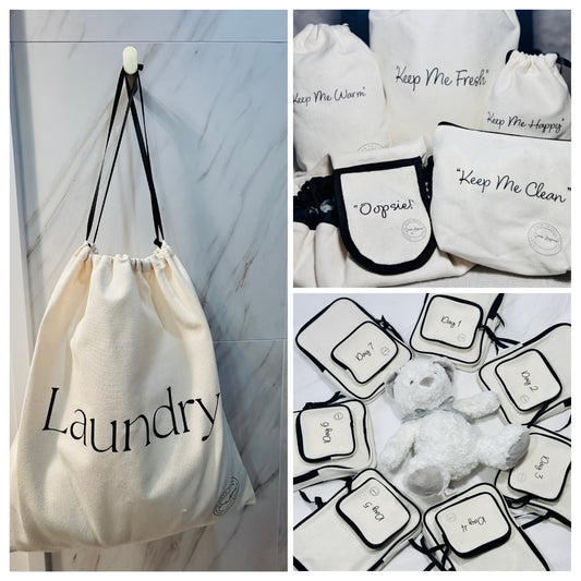 Packing Cubes – Baby – Set of 7 Daily + Bag Organisers – Cream